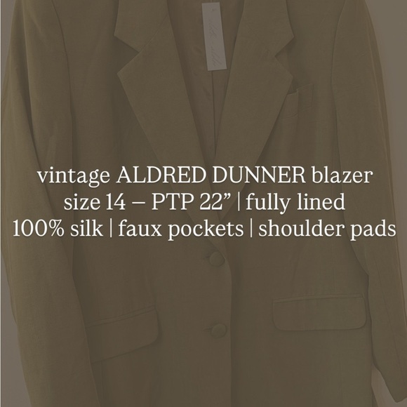 vintage Alfred DUNNER 100% silk blazer - size 14 - Picture 8 of 8
